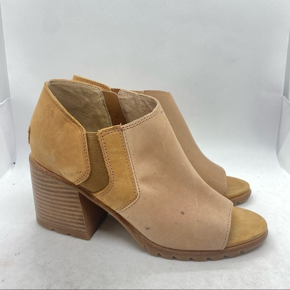 Sorel Shoes - Sorel Nadia Peep Toe Leather Bootie